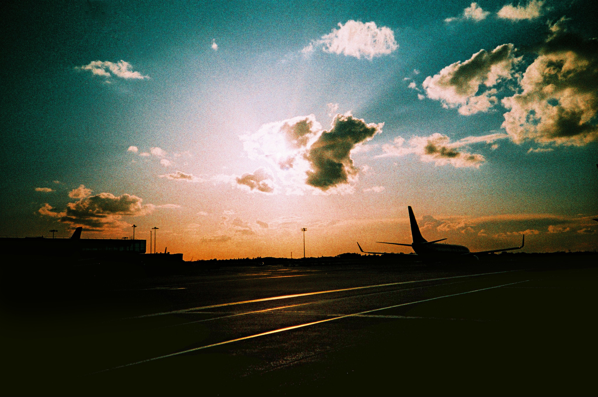 plane taking off on runway