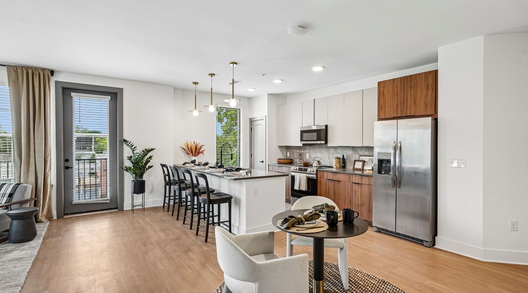 Modern kitchen stainless steel appliances at our luxury Hapeville, GA apartments